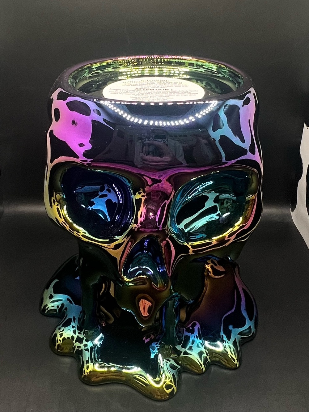 Bath & Body Works Dripping Skull Pedestal 3 Wick Candle Holder